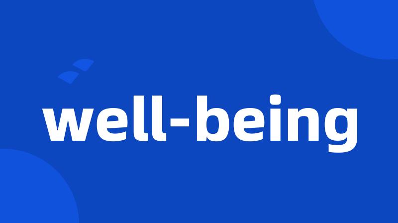 well-being