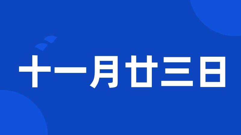 十一月廿三日