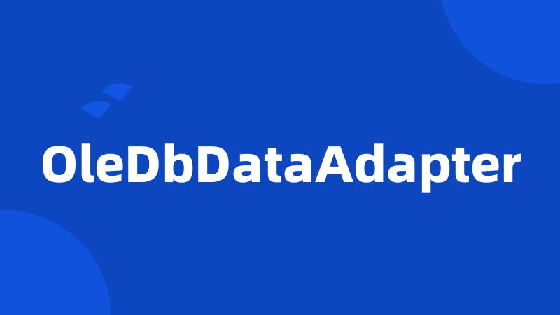 OleDbDataAdapter