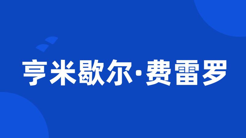 亨米歇尔·费雷罗