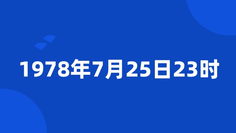 1978年7月25日23时