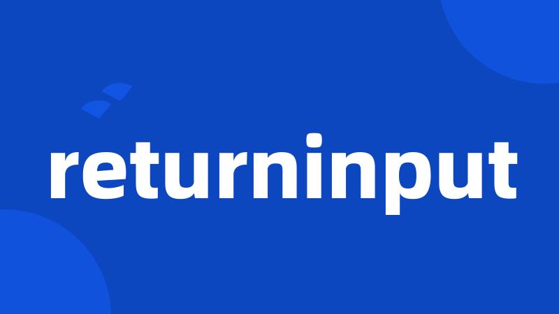 returninput