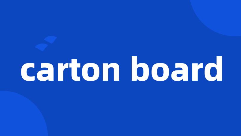 carton board