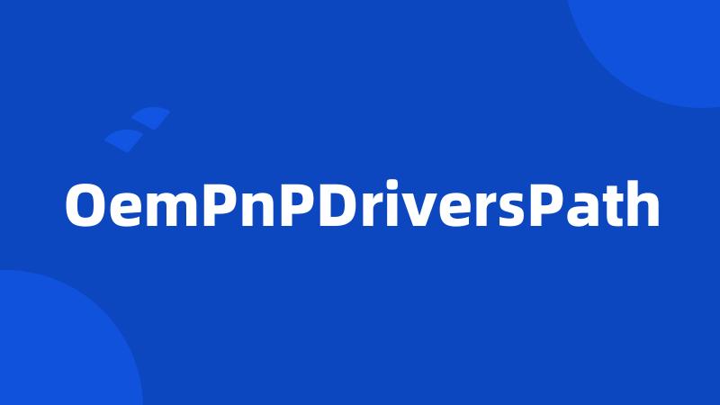 OemPnPDriversPath