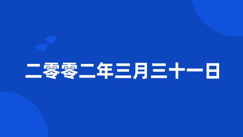 二零零二年三月三十一日