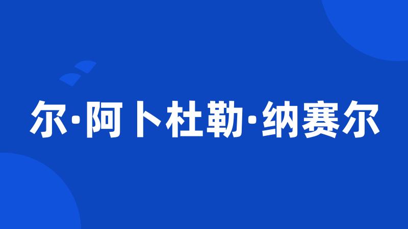 尔·阿卜杜勒·纳赛尔