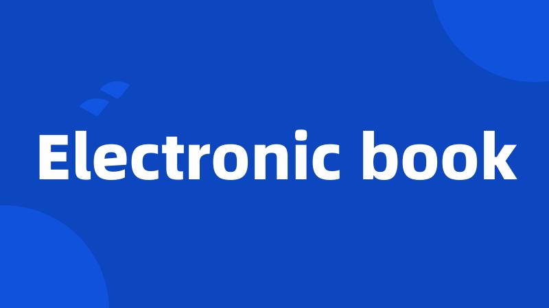 Electronic book