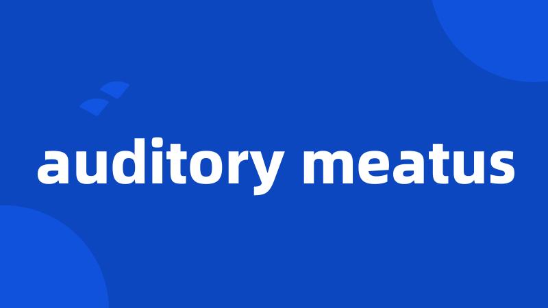 auditory meatus