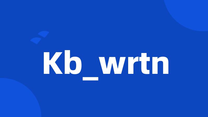 Kb_wrtn