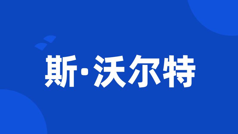 斯·沃尔特