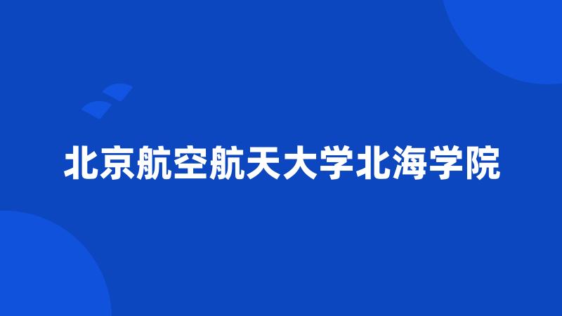 北京航空航天大学北海学院