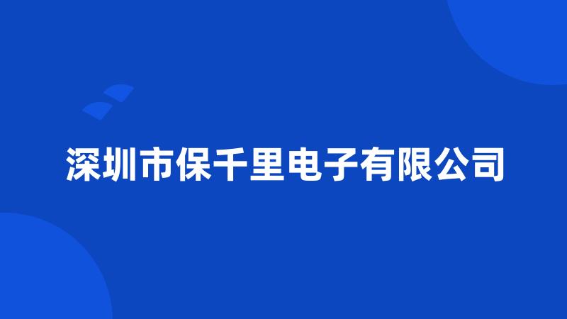 深圳市保千里电子有限公司