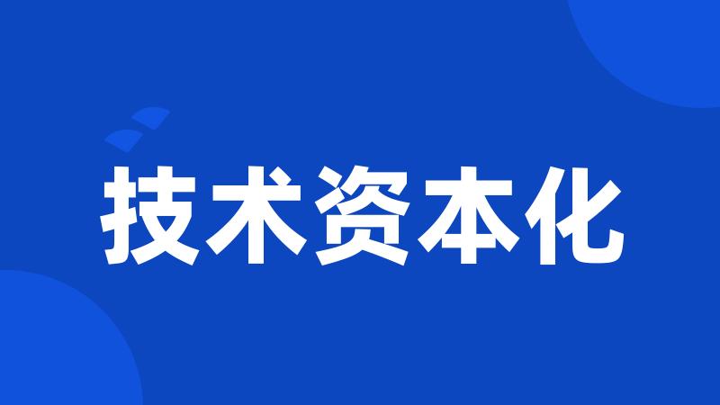 技术资本化