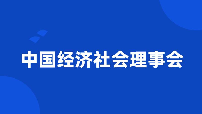 中国经济社会理事会