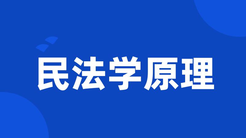 民法学原理