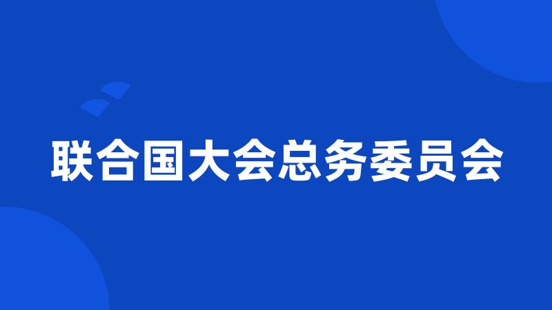 联合国大会总务委员会