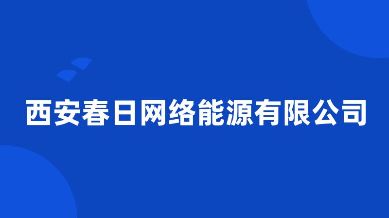 西安春日网络能源有限公司