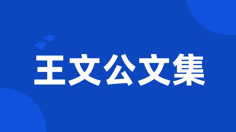 王文公文集